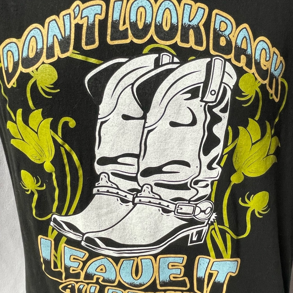Graphic Tee with Cowboy Boots Design